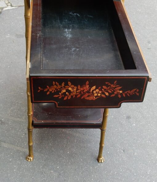 1950/70'  Table With a Drawer in the Style of Maison Bagués ,Lacquer of China 48 X 25 cm - Image 5