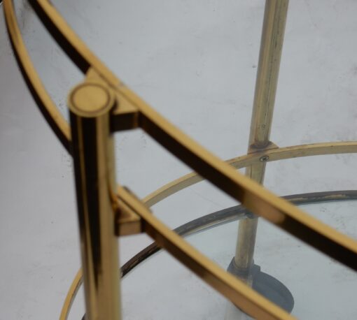 1970' Maison Jansen Brass Rolling Bar - Image 5