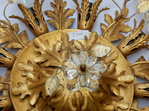 1950/70 Ceiling Light has Floral Decoration in the Style of  Maison Bagués - Image 3