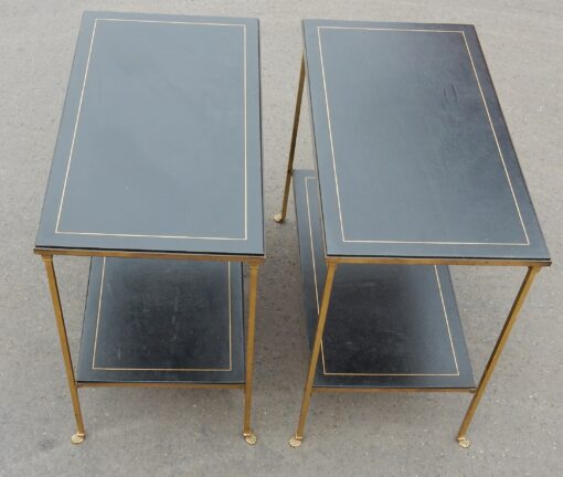 1950/70' Paire de Bouts de Canapés Maison Baguès Laiton Pieds Griffes