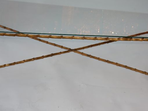 1950/70' Coffee Table Maison Charles, Top In Glass  116 X 62 cm - Image 5