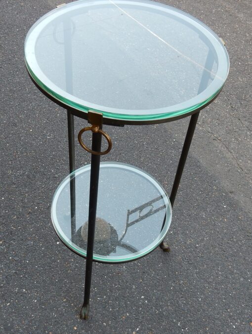 1970 'Round Bronze Pedestal Table or Brass Maison Jansen Double Patine - Image 2