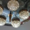 Italian style Fontana Arte ceiling light with 5 balls of glass cut in the burin - Image 5