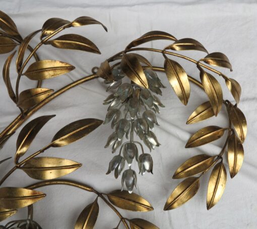Wall lamp 4 lights in wisterias, flower of bottom gilded - Image 4