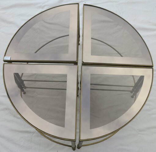1950/70' 4 Tables Maison Baguès en Bronze Formant Table Ronde