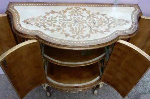 1970' Buffet Arbaléte 4 Portes Bois Doré Style Renaissance Italienne – Image 5