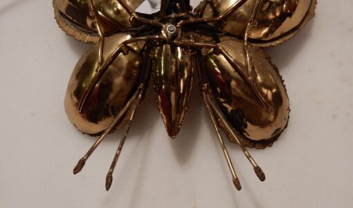 1970' Wall Lamp Butterfly Duval Brasseur With Wings Agates 30 X 30 CM - Image 6