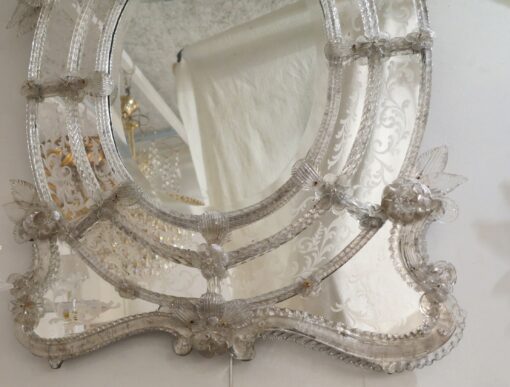 1950' Mirror Murano Center Mirror Beveled - Image 4