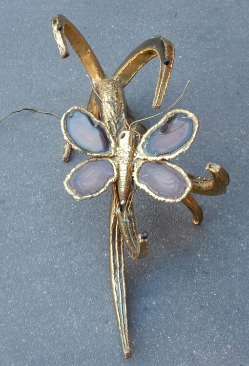 1970' Cofee Table Butterfly Duval Brasseur With Wings Agates - Image 4