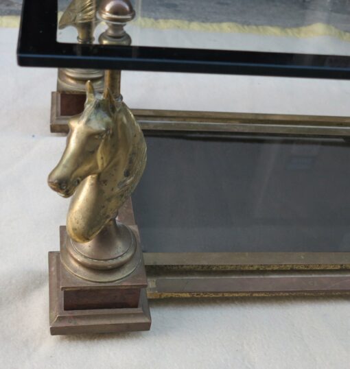 1950/70 Coffee table horses heads in the Style of Maison Charles plated feet to wallnut - Image 7