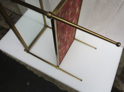 1970' Shelf in Brass with Gallery Maison Baguès 2 Trays with Glass and Leather - Image 8