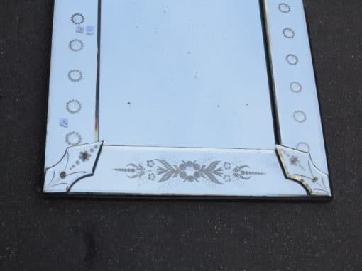 1900' Venice Rectangular Mirror with Flowers and Bubbles 200 x 67 cm - Image 5