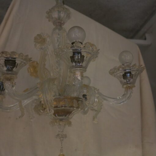 1900/20' Chandelier  Murano cristal and gold  with 6 lights arms - Image 4