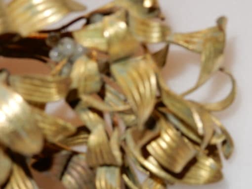 1900' Lustre Boule de Gui en Bronze Art Nouveau a 3 Lampes Diamètre 30 cm – Image 4