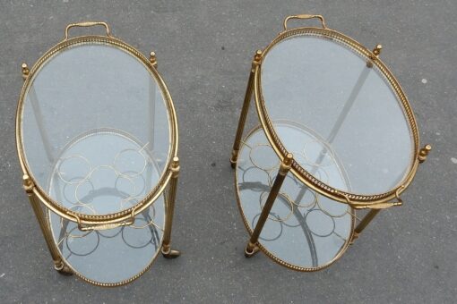 1950/70 Pair Of Rolling Bar In Brass Maison Bagués  in The Style of  L XVI