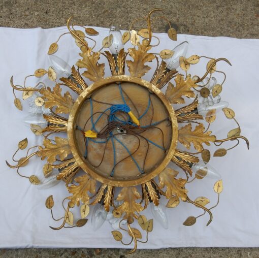 1950/70 Ceiling Light has Floral Decoration in the Style of  Maison Bagués - Image 5