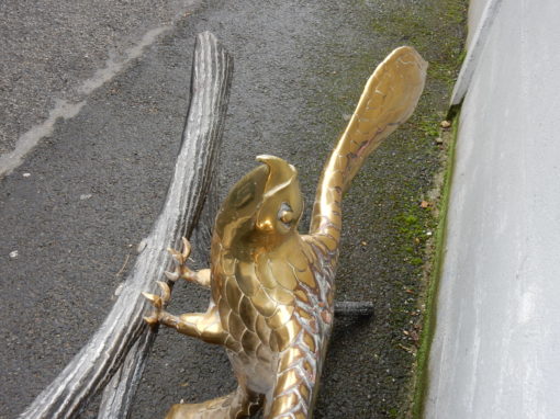 1982 ' Coffee Table Alain Chervet Eagle With Wings in the Spread  Ailes Déployées Brass and Iron - Image 4