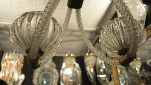 Lustre en verre 2 boules style Barovier e Toso – Image 5