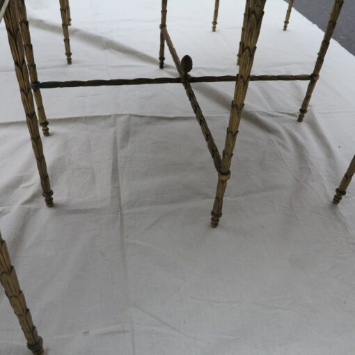 1950/70 ' Table with 4 tables additionnal in Gilted bronze Maison Bagues - Image 6