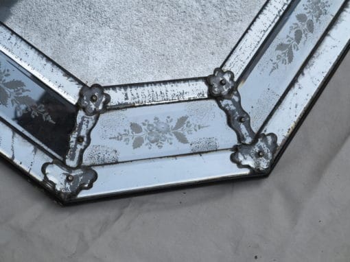 1880' Mirror Venice Octagonal Has Front Wall Silvering Mercury Oxyded - Image 8