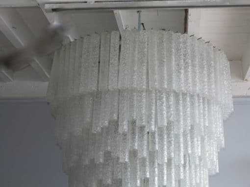1970' chandelier Venini crystal of Murano of shape pipes 434 crystals - Image 8
