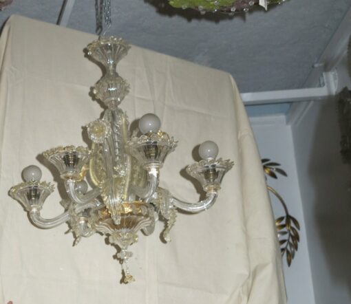 1900/20' Chandelier  Murano cristal and gold  with 6 lights arms - Image 2