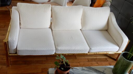 1970 'Sofa 3 Seater Maison Jansen Brass Model Bamboo - Image 6