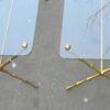 1950/70 Paire de Tables Basses en Bronze Doré Maison Baguès, Modèle bambou, Entretoise, Plateau Verre Vissé – Image 4