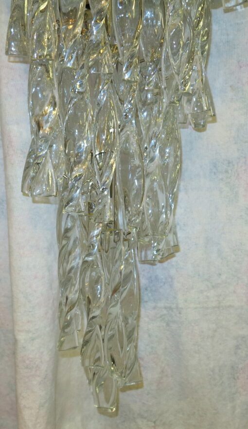 1960/70' Chandelier in the Style of Venini 86 Crystal Twisted - Image 4