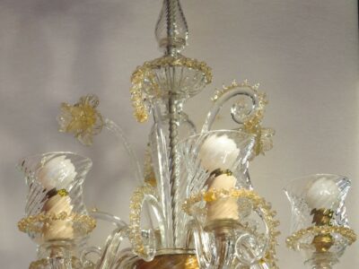 1900/20, Chandelier  Murano cristal and gold  with 5 lights arms