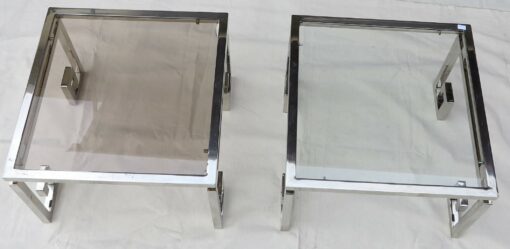 Pair ends of sofas style design in chrom metal - Image 4