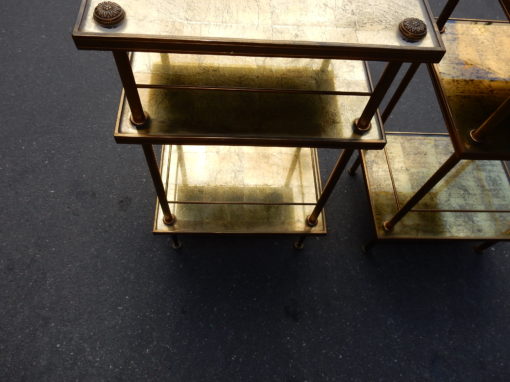 950/70' Pair  of stools or Ends of Sofa  Maison Bagués,with gold leaf ,30 X 38,5 cm - Image 8