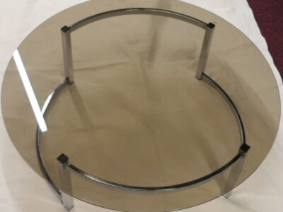 Cofee table circle with top smoked glass