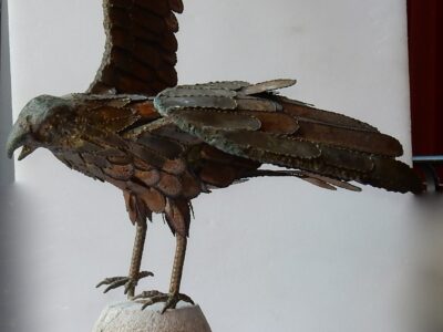 1970' Aigle en Métal Doré Style Duval Brasseur ou Honoré de Paris,Fernandez,Maison Jansen