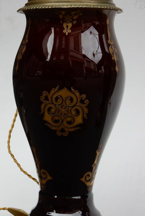 1880/1900 N3 lamps Pair of ceramic and bronze - Image 8
