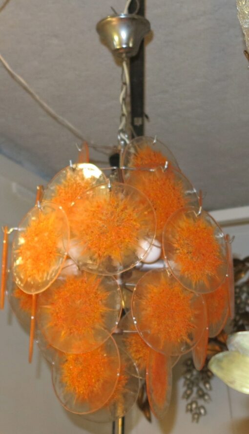 1970'  Venini Bowl Chandelier in the Style of Vistosi 27 pieces - Image 6