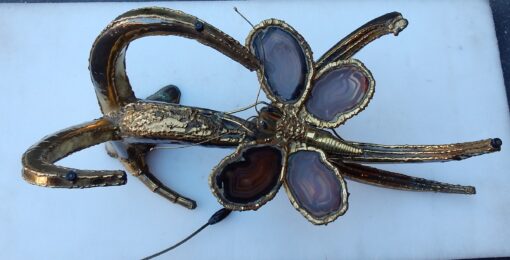 1970' Cofee Table Butterfly Duval Brasseur With Wings Agates - Image 7