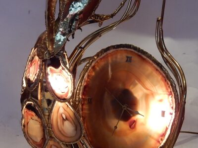 1970 'Enlightening Clock with Parrot FERNANDEZ or DUVAL BRASSEUR For HONORE - PARIS