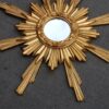 1950/70' Miroir Soleil, Bois Doré 102 cm – Image 4