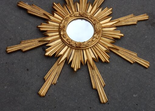 1950/70 Flat Mirror Gilded Wood 102 - Image 4