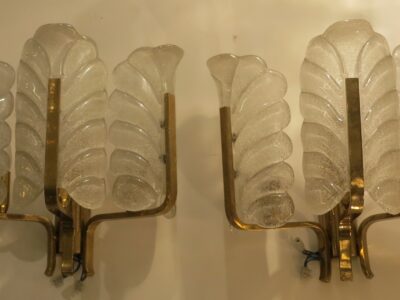 1970' Sconces Pair Crystal By Fagerlund Karl