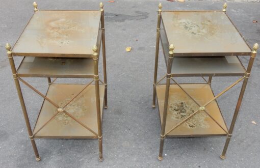 1950/70' Pair of Shelves has 3 Levels Maison Baguès with Crosses Flower - Image 5