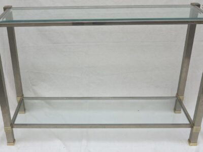 Console Pierre Vandel silvered and guilted Ends