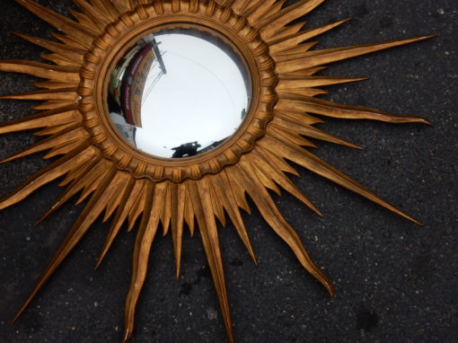1950/70 ' Miroir Soleil Convexe, Bois Doré - Diametre 122 cm – Image 4
