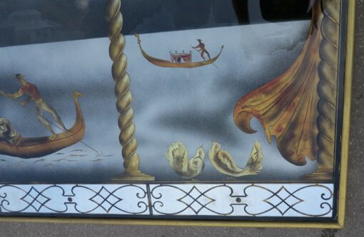 1950′ Eglomised Panel “Gondola ride for the Carnival of Venice” - Image 5