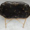 1940/50 Coffee Table Tray Lacquer of China Maison Bagués in Brass Bambou Deco