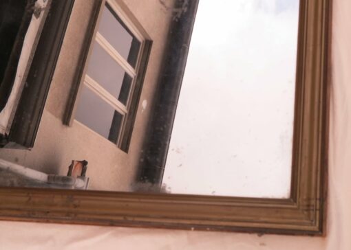 Old mercury mirror with brass frame - Image 4