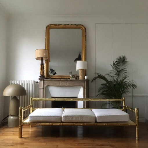 1970 'Sofa 3 Seater Maison Jansen Brass Model Bamboo - Image 5
