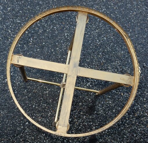 1950/70 'Pedestal Brass Gallery Openwork Style Maison Bagues Onyx Tray - Image 5
