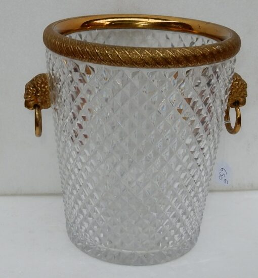 1950-70 ' Bucket has champagne Crystal and Bronze Gilded Heads of Lion